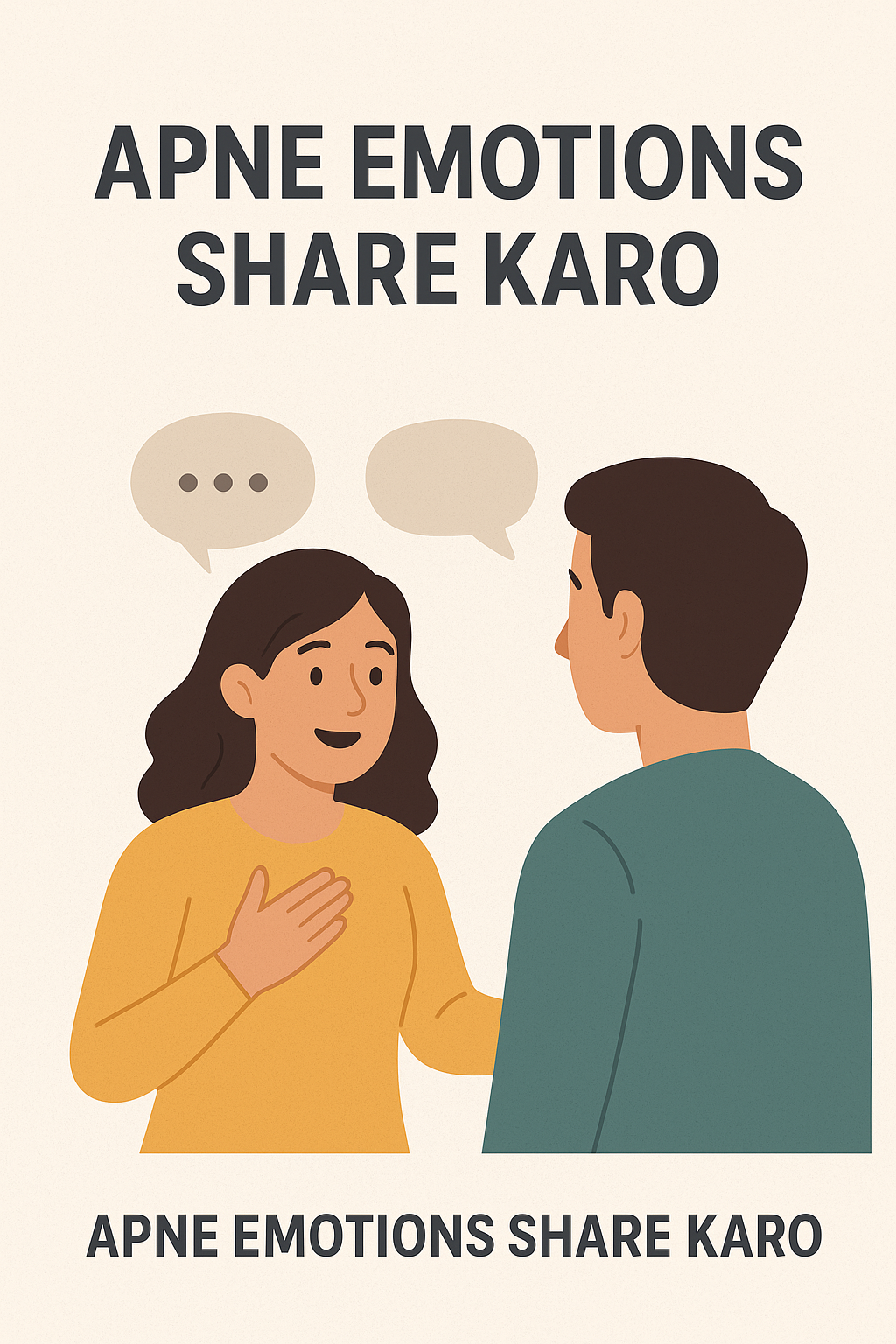 “Illustration of two people sharing emotions and talking openly to relieve stress and anxiety-“A woman sitting on a yoga mat doing deep breathing meditation, helping reduce stress naturally – stress kam karne karein."