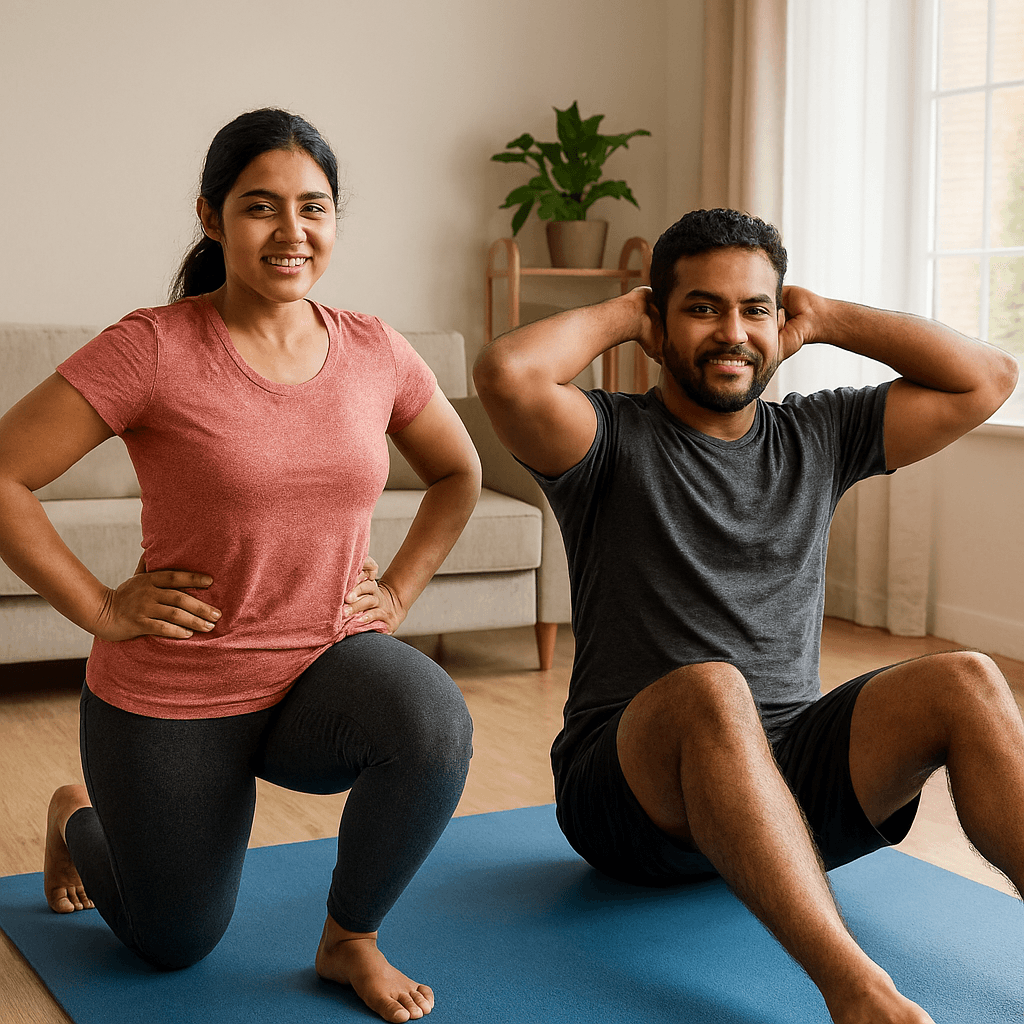 Home workout for weight loss in Hindi – beginners exercising at home without gym