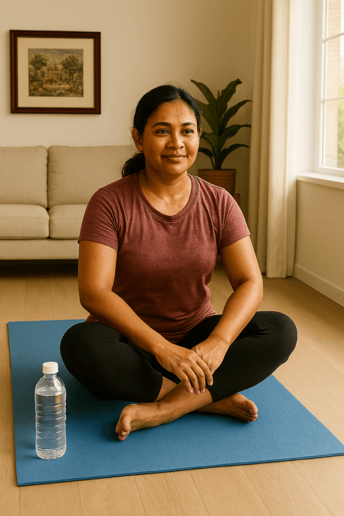 Healthy lifestyle with home workout routine for weight loss