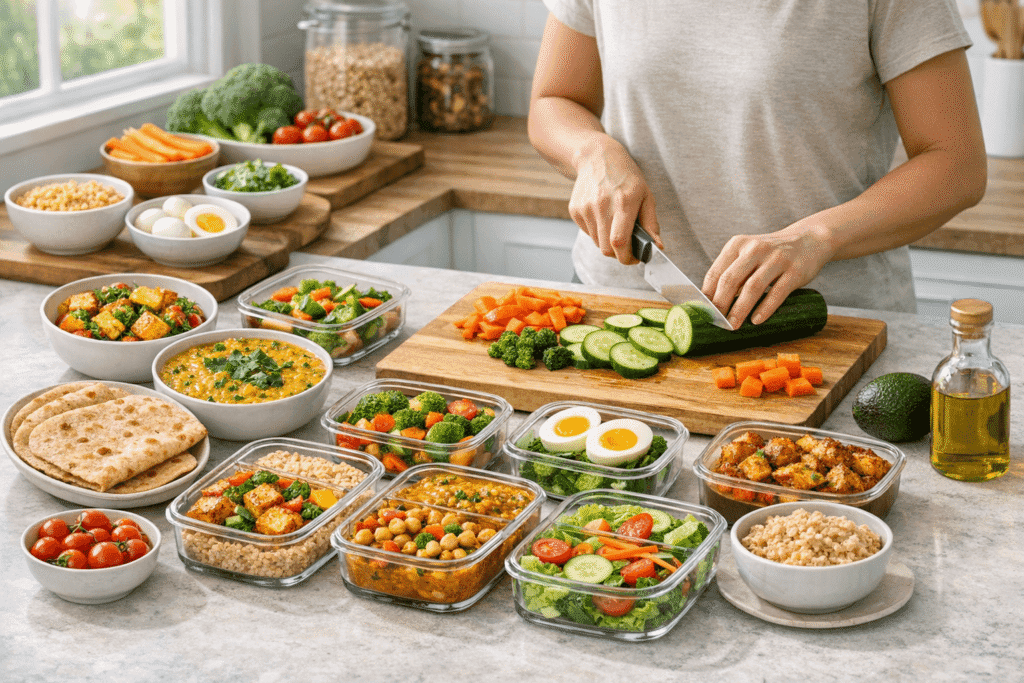Meal prep for weight loss Indian diet healthy kitchen setup