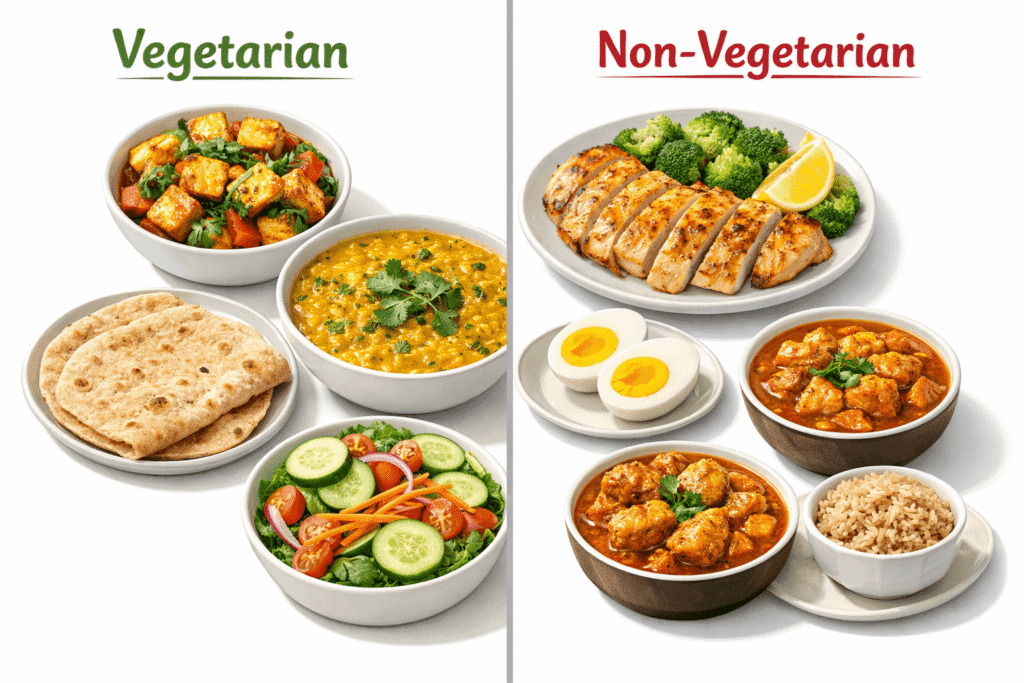 Vegetarian vs non vegetarian weight loss diet comparison